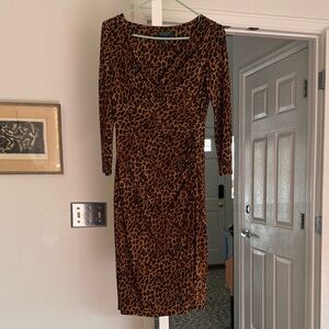 Lauren Ralph Lauren Brown and Black Long Sleeve Dress